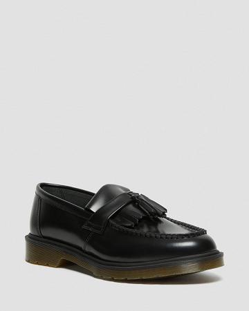 Adrian Smooth Bőr Tassle Loafers Oxford Cipő Férfi Fekete | HU 201ZUT